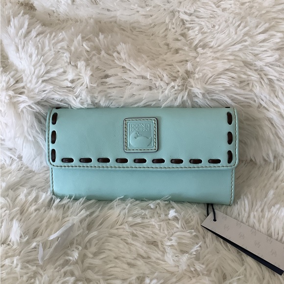 Dooney & Bourke Handbags - Dooney and Bourke pale blue Florentine leather wallet.